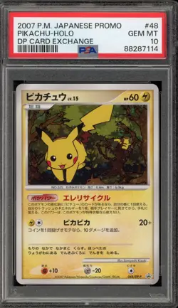 Pokemon Pikachu DP Card Exchange Japanese Holo Promo 048/DP-P PSA 10 Gem Mint - Image 1