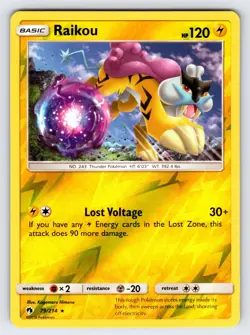 Raikou 79/214 2018 S&M Lost Thunder Pokemon Card Reverse Holo Rare - Vlp - Image 1