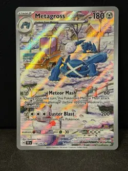 Pokemon TCG Metagross 178/162 Pokemon Temporal Forces Illustration Rare Card NM - Image 1