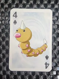 Weedle Pokemon 1999 Mini Deck Playing Cards 2.5x1.75in Four Of Spades Blue - Image 1