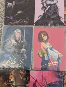 Final Fantasy MTG Art Series Lot (12): Yuna Gold Zidane Gold Bahamut Gold Stamp - Image 2