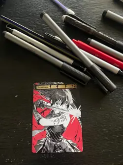 Terminate Hand Drawn Altered Art Magic Gathering Akame Ga Kill! Sword Red Black - Image 3