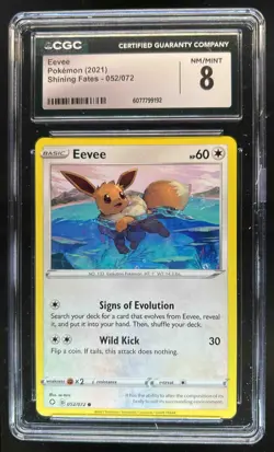 2021 Pokemon SWSH Shining Fates Eevee #052/072 CGC 8 - Image 1