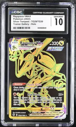 2022 Pokemon Rayquaza VMAX Silver Tempest TG29/TG30 CGC GEM MINT 10 - Image 1