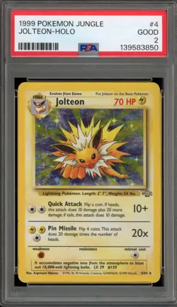 Pokemon Jolteon Jungle Unlimited Holo Rare #4 PSA 2 - Image 1