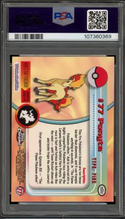 Pokemon Topps Chrome Ponyta #77 PSA 6 - Image 2