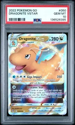 Dragonite VSTAR 050/078 PSA 10 Pokemon GO 2022 - Image 1