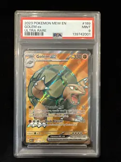 2023 Pokemon Golem EX PSA 9 #189 Ultra Rare Scarlet & Violet 151 - Image 1