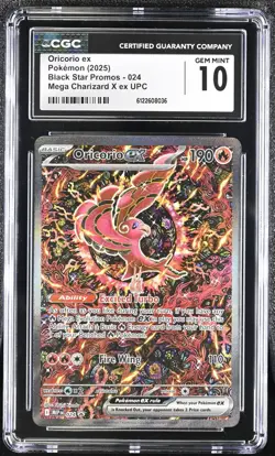 2025 Pokemon Oricorio ex Mega Charizard X UPC 024 CGC GEM MINT 10 - Image 1
