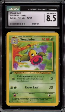 Pokemon Weepinbell Jungle 1st Edition #48 CGC 8.5 - Image 1
