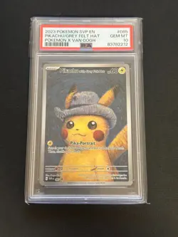 Pokemon Pikachu with Grey Felt Hat Van Gogh Promo PSA 10 - Image 1