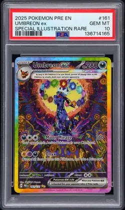 2025 Pokemon Prismatic Evolutions Umbreon ex #161 SIR PSA 10 - Image 1