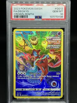 2023 POKEMON SWORD & SHIELD CROWN ZENITH #GG12 FULL ART/DEOXYS PSA 10 - Image 1