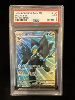 2024 Pokemon LuxrayEX PSA 9 #195 Ultra Rare Twilight Masquerade Mint - Image 1