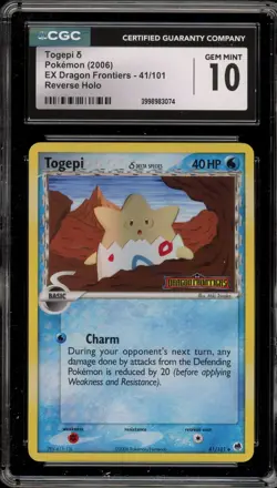 Pokemon Togepi EX Dragon Frontiers Reverse Holo #41 CGC 10 Gem Mint - Image 1