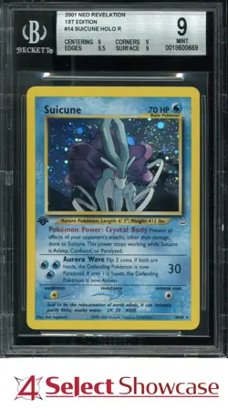 2001 POKEMON NEO REVELATION 1ST EDITION #14 SUICUNE HOLO BGS 9 - Image 1