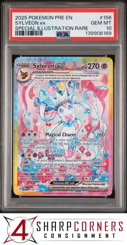 2025 POKEMON PRE EN SPECIAL ILLUSTRATION RARE #156 SYLVEON ex 4SC ELITE PSA 10 - Image 1