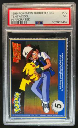 1999 Pokemon Burger King Tentacruel Perforated #72 PSA 3 - Image 1