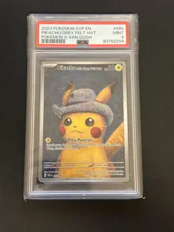 Pokemon Pikachu with Grey Felt Hat Van Gogh Promo PSA 9 - Image 1