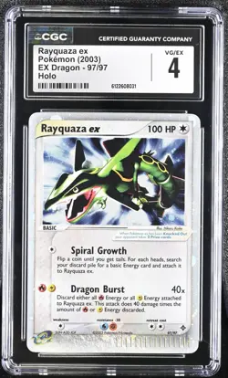 2003 Pokemon Rayquaza ex 97/97 EX Dragon 97/97 Holo CGC VG/EX 4 - Image 1