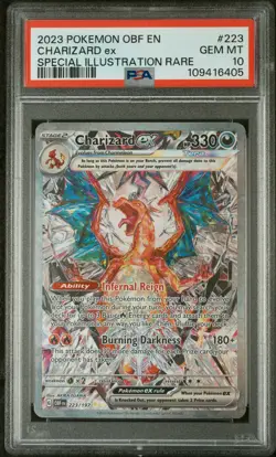 2023 Pokemon Obsidian Flames Charizard Ex #223 GEM MT PSA 10 Special Illus. Rare - Image 1