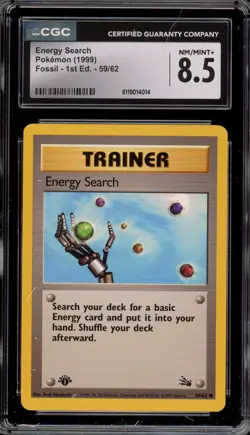 Pokemon Energy Search Fossil 1st Edition #59 CGC 8.5 - Image 1