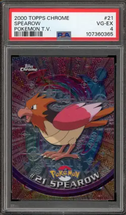 Pokemon Topps Chrome Spearow #21 PSA 4 - Image 1