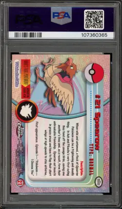 Pokemon Topps Chrome Spearow #21 PSA 4 - Image 2