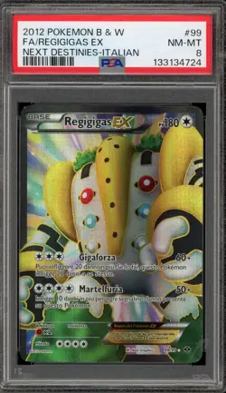 Pokemon Regigigas EX Next Destinies ITALIAN Full Art #99 PSA 8 - Image 1