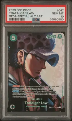 One Piece TCG Trafalgar Law SP Alt Art OP01-047 PSA 10 - Image 1