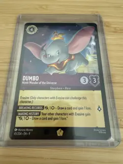 Dumbo Ninth Wonder of the Universe 45/204, Lorcana Fabled, Legendary Rarity, NM - Image 1