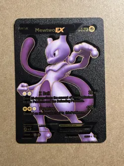 Mewtwo EX Black Foil Fan Art Premium Textured Collector Pokemon Card 98/99 - Image 1