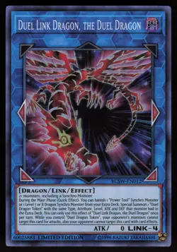 Duel Link Dragon, the Duel Dragon YCSW-EN012 Super Rare Prize Card Yu-Gi-Oh NM - Image 1