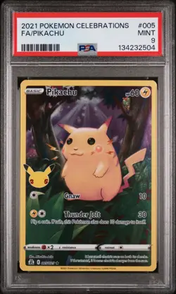 POKEMON CARD 2021 CELEBRATIONS #005 FULL ART PIKACHU PSA 9 MINT - Image 1
