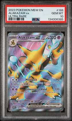 Pokemon TCG Alakazam EX 188/165 S&V 151 Ultra Rare Card NM Condition Psa 10 - Image 1