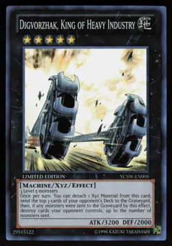 Digvorzhak, King of Heavy Industry YCSW-EN005 Super Rare Prize Card Yu-Gi-Oh NM - Image 1