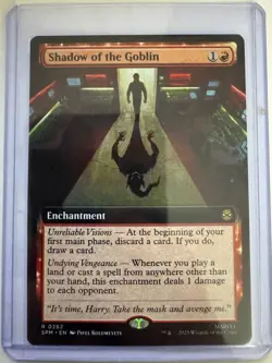 Shadow of the Goblin Extended Art Non-Foil Marvel's Spider-Man Magic #0262 MTG - Image 1