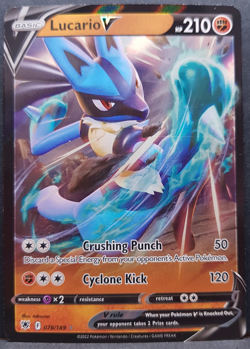 Lucario V 078/189 Astral Radiance Pokemon Card English Near Mint - Image 1