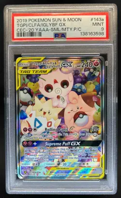 2019 Pokemon SM Cosmic Eclipse Togepi Cleffa Igglybuff Promos #143a /236 PSA 9 - Image 1