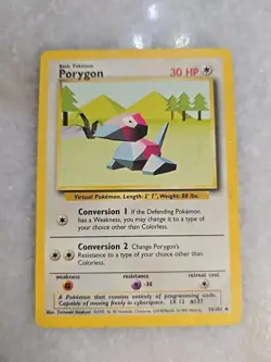 PORYGON 39/102 POKEMON CARD 1999 BASE BASIC SET UNCOMMON TCG Pack Fresh - Image 1