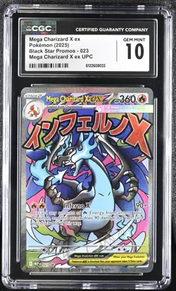 2025 Pokemon Mega Charizard X ex Black Star Promo UPC 023 CGC GEM MINT 10 - Image 1