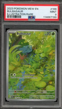 Pokemon Bulbasaur 151 MEW EN Illustration Rare #166 PSA 9 Mint - Image 1