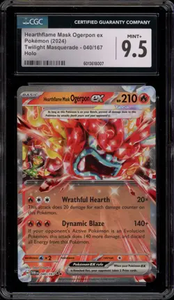 Pokemon Hearthflame Mask Ogerpon ex Twilight Masquerade Double Rare #040 CGC 9.5 - Image 1