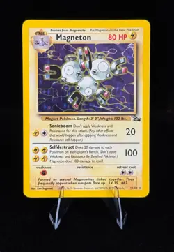 Magneton 11/62 Holo Rare Pokemon Fossil (1999 WotC) – LP - Image 1
