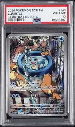 2024 POKEMON SCR EN-STELLAR CROWN ILLUSTRATION RARE #148 SQUIRTLE PSA 10 - Image 1