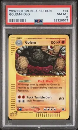 2002 Expedition GOLEM Holo Rare #14/165 PSA 8 NM-MINT 2002 Expedition Graded - Image 1