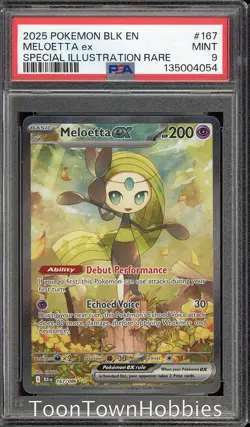 PSA 9 Pokemon - Meloetta ex 167/086 Illustration Rare - Black Bolt - Image 1