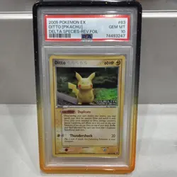 2005 Pokemon Ex Delta Species Reverse Holo Foil #63 Ditto Pikachu PSA 10 POP 39 - Image 1