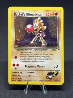 Pokemon Rocket's Hitmonchan 011/132 Gym Heroes Holo - Image 1
