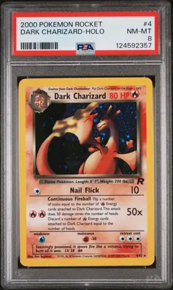 2000 POKEMON ROCKET #4 DARK CHARIZARD-HOLO PSA 8 - Image 1